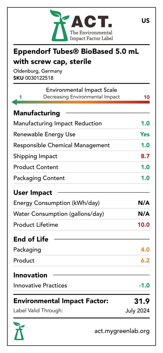 Eppendorf™ Tubes™ med skruelåg 5,0 mL - Mikrorør